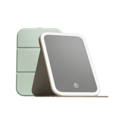 Gentle Welcome LED HD Tubas Makeup Leather Case Foldable Mirror