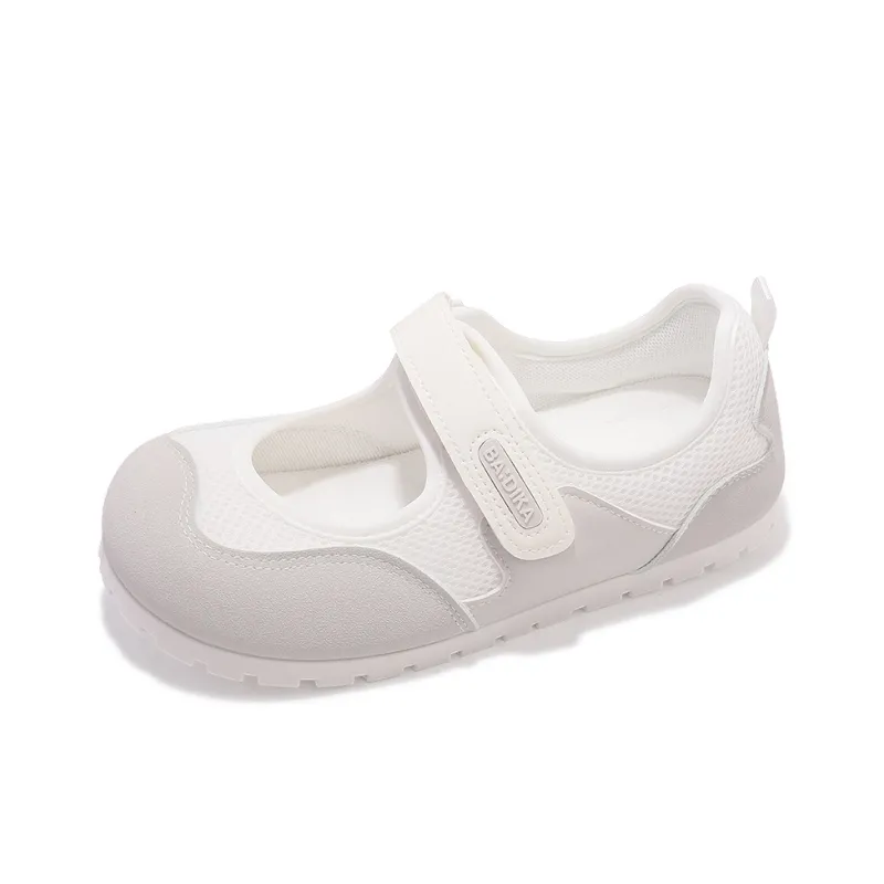 SNXR Slip Resistant Lightweight Abrasion Resistant Low Top Casual Shoes Women's White Gray-1