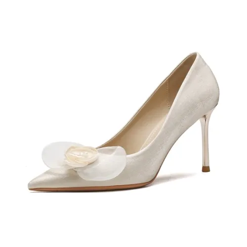 Varib Slim Heel High Heels 8cm Women's Apricot