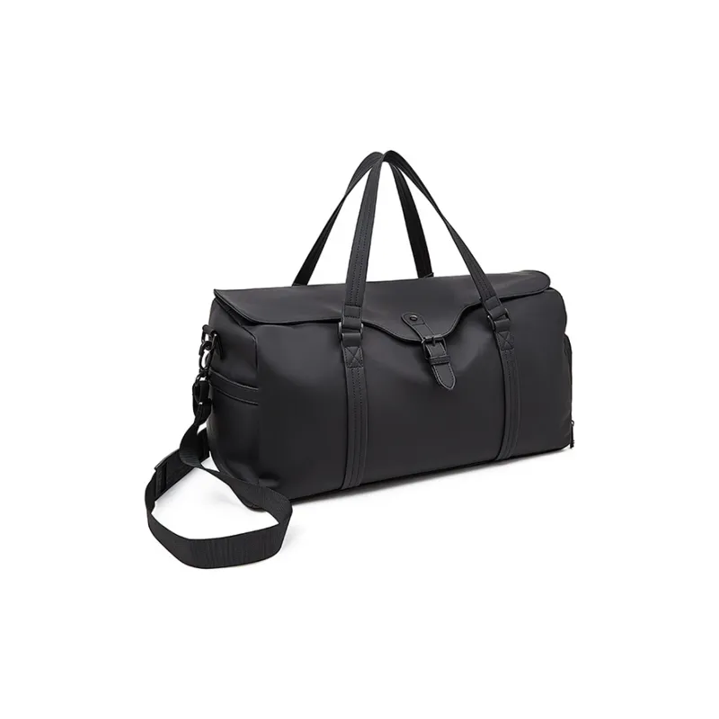 Old Man's Head Synthetic Leather Travel Bag Unisex Black/Gray-7
