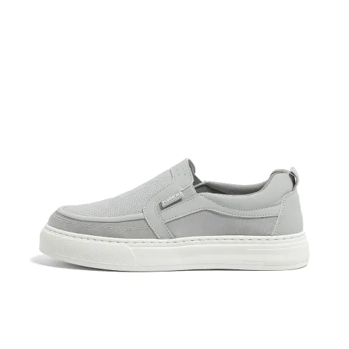 HUANQIU Anti Slip Wear Resistant Low Top Skateboard Shoes Men's Gray