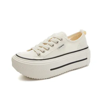APRHE Canvas Shoes Women's Low Top Black/Beige/Yellow
