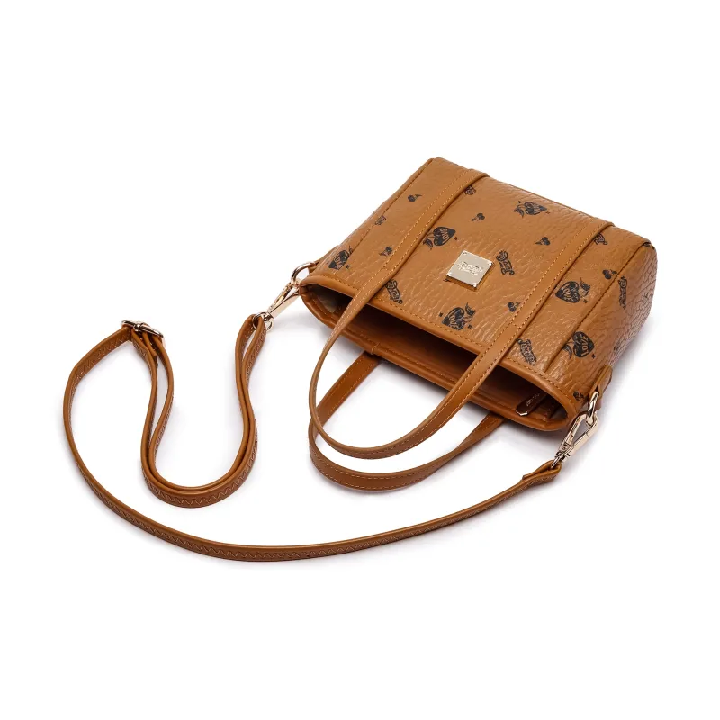 Pepsi PU Shoulder Bag, Crossbody Bag, Handbag Mini Women's Light Mist Pink/Cognac-7