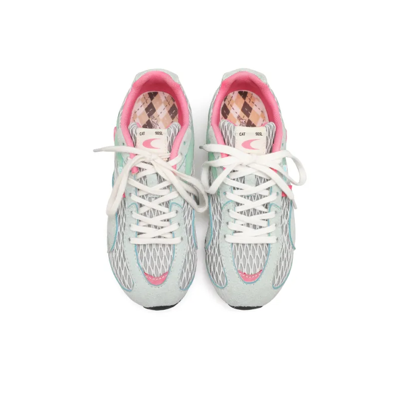 Cat&Sofa Slip Resistant Shock Absorbers Low Top Casual Shoes Unisex Mint Pink-3