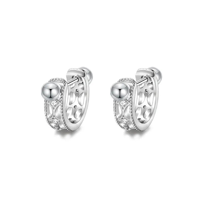 VEZA Sterling Silver Stud Earrings Unisex-6