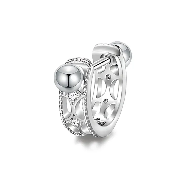 VEZA Sterling Silver Stud Earrings Unisex-0