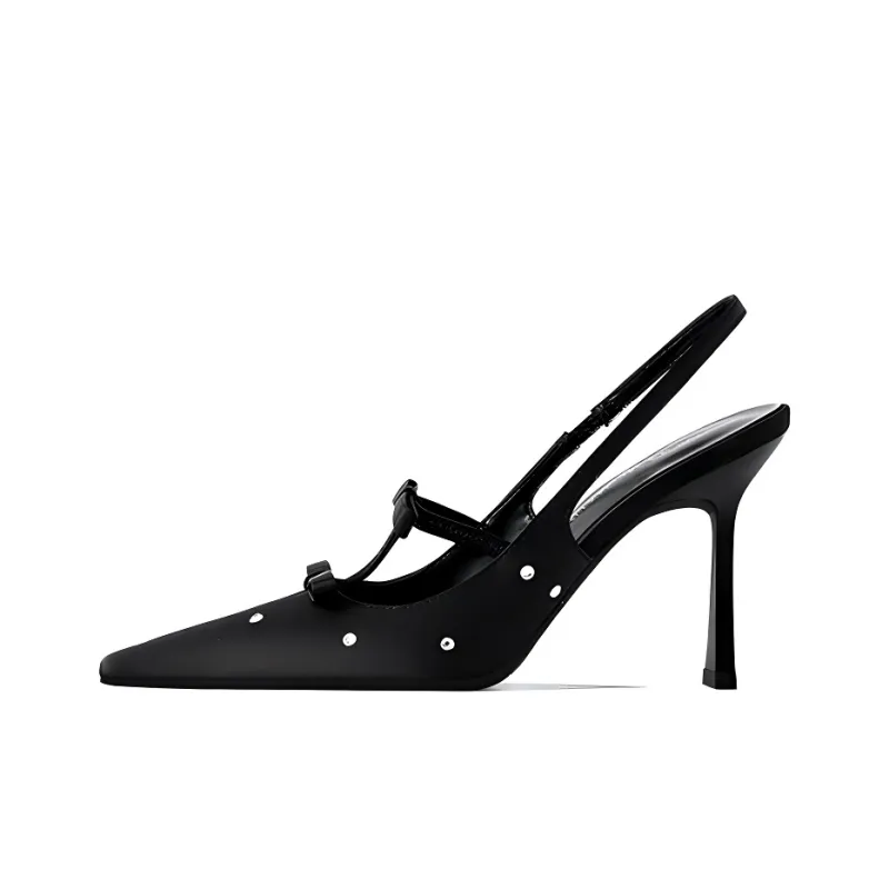 GOSO Slim Heel High Heels 8CM Women's Black-0