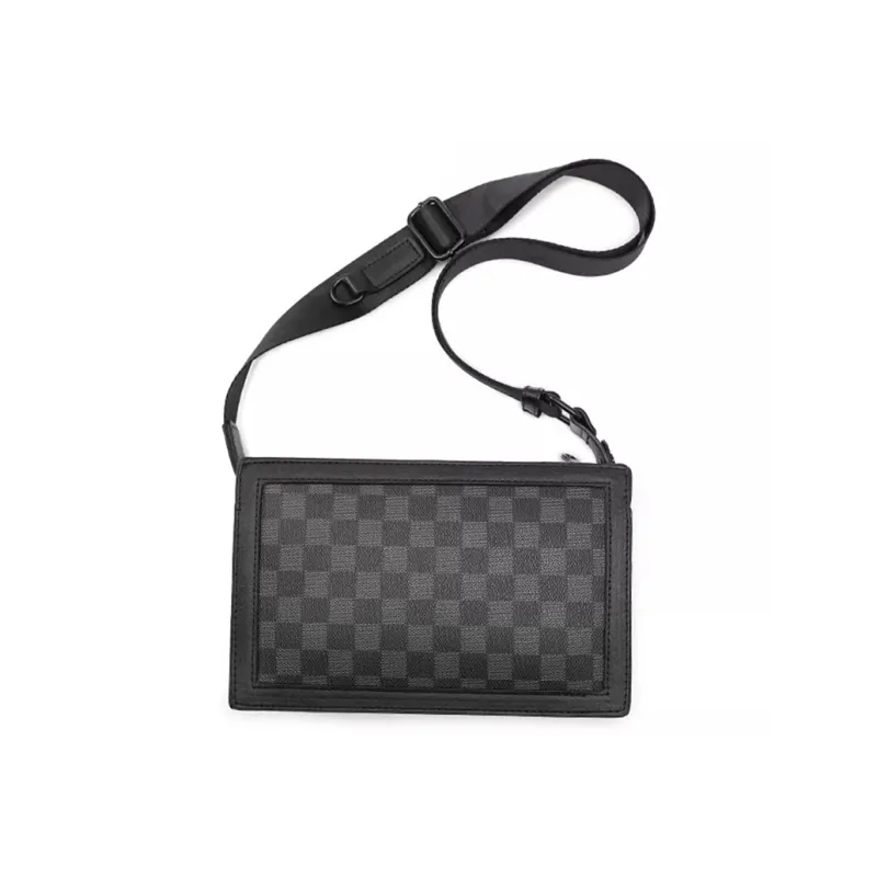 Old Man's Head Synthetic Leather Shoulder Bag Regular Men's Black-7