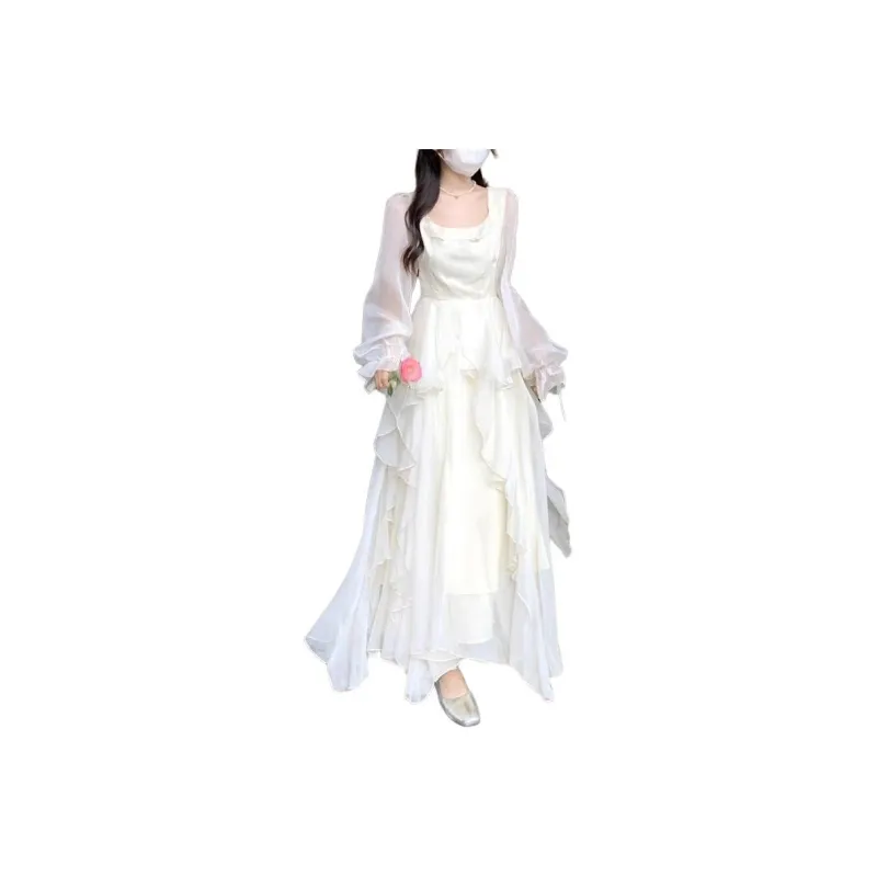 XIANSINIAO Long Sleeved Dress Women's-0