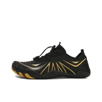 TELENT Odor Resistant Quick Dry Lightweight River Trekking Shoes Unisex Black Gold
