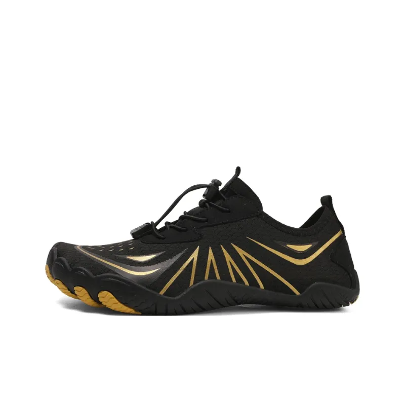 TELENT Odor Resistant Quick Dry Lightweight River Trekking Shoes Unisex Black Gold-0