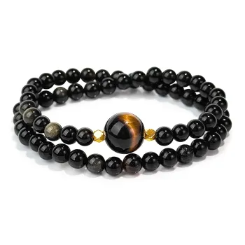 PUTUOSHANWENCHUANG Obsidian Bracelets Unisex