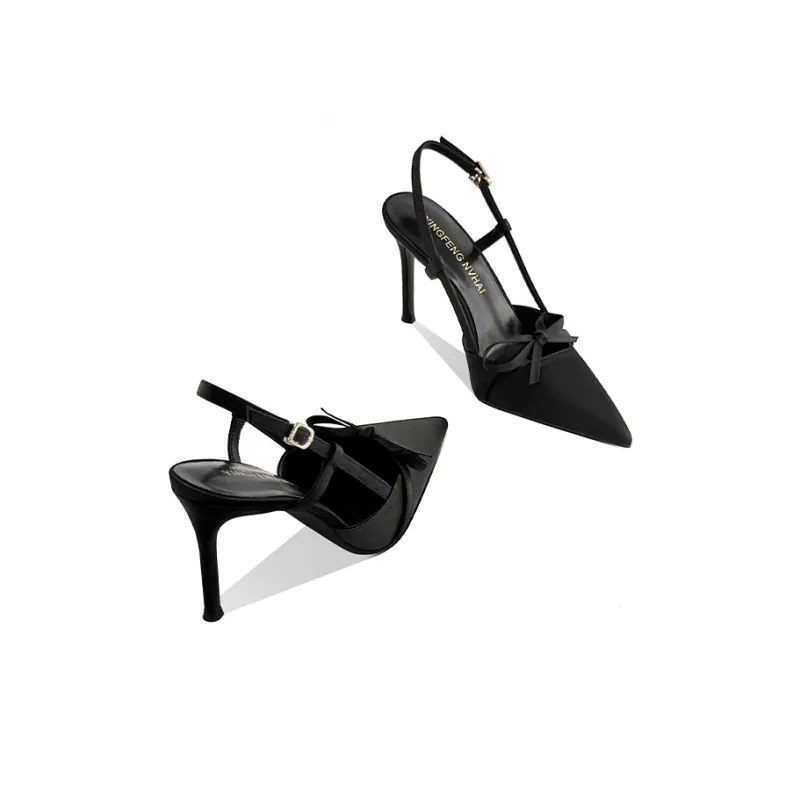 GOSO Slim Heel High Heels 8CM Women's Black-3