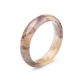 Artisan Lock Heart Jade Natural Golden Silk Jade Bangles Women's