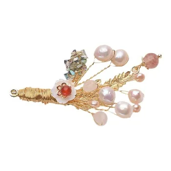 Andaozi Pearl Brooches Women's