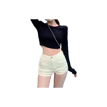BENGEN Denim Shorts Women's White