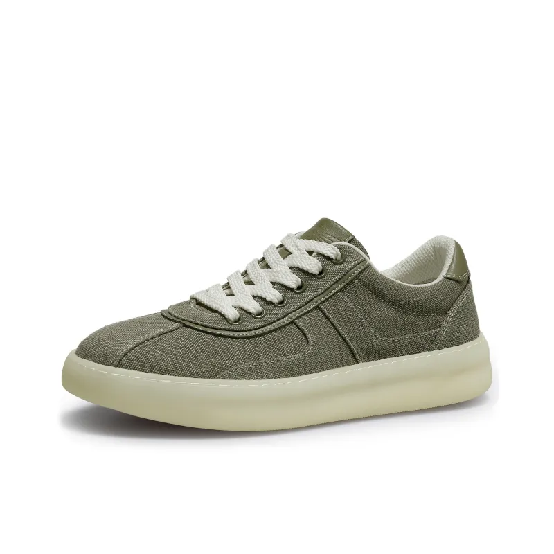 Desai Casual Shoes Men Low Top Apricot, Khaki Green-6