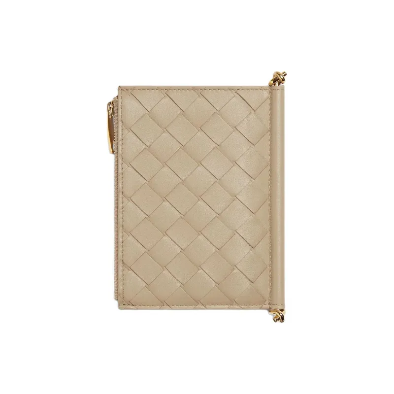 Bottega Veneta Solstice Calfskin Wallet Medium Size Women's Ecru-2
