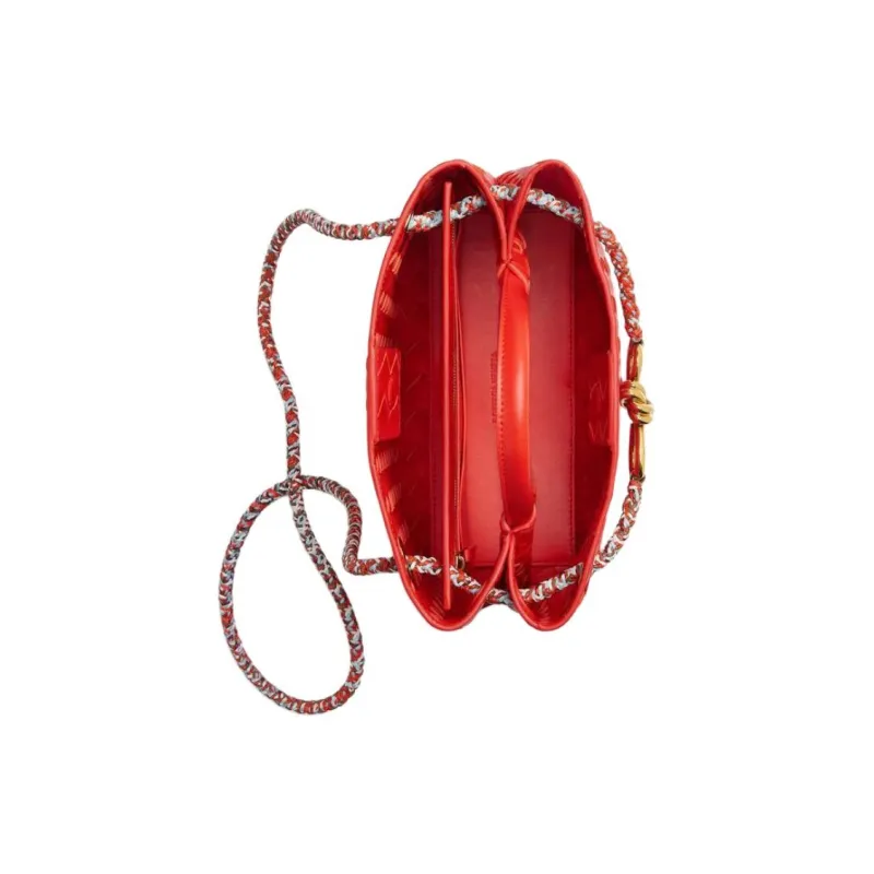 Bottega Veneta Andiamo Series Sheepskin Shoulder Bag, Crossbody Bag, Handbag Trumpets Women's Cherry Tomato Red-3