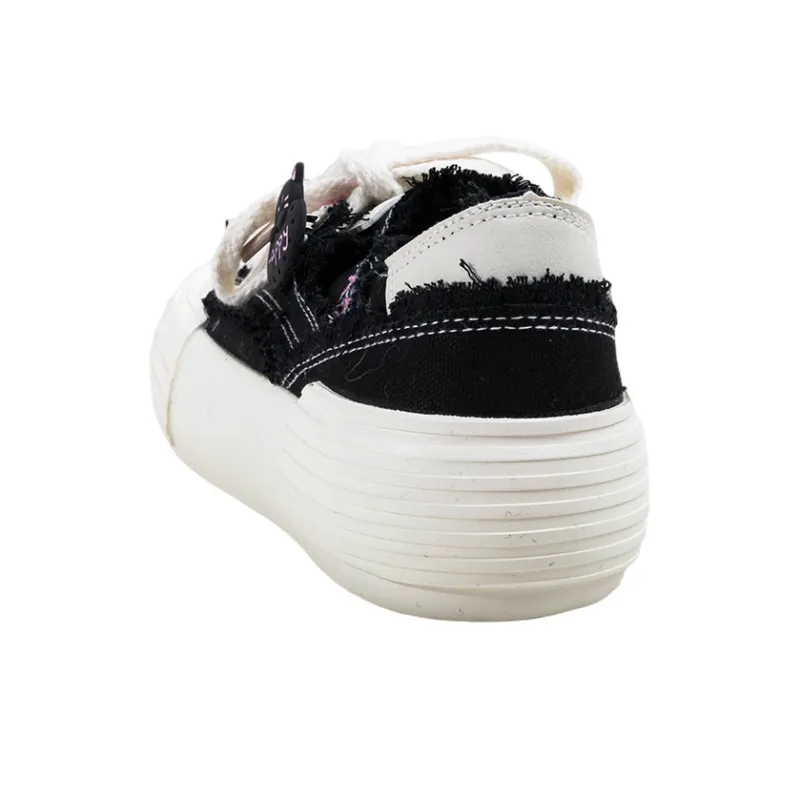 MINGKUANG Slip Resistant, Abrasion Resistant, Breathable Low Top Canvas Shoes Women's Black-4