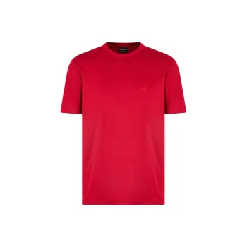 GIORGIO ARMANI Cotton interlock T shirt With Embroidered Logo