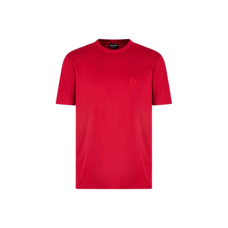 GIORGIO ARMANI Cotton interlock T shirt With Embroidered Logo-0