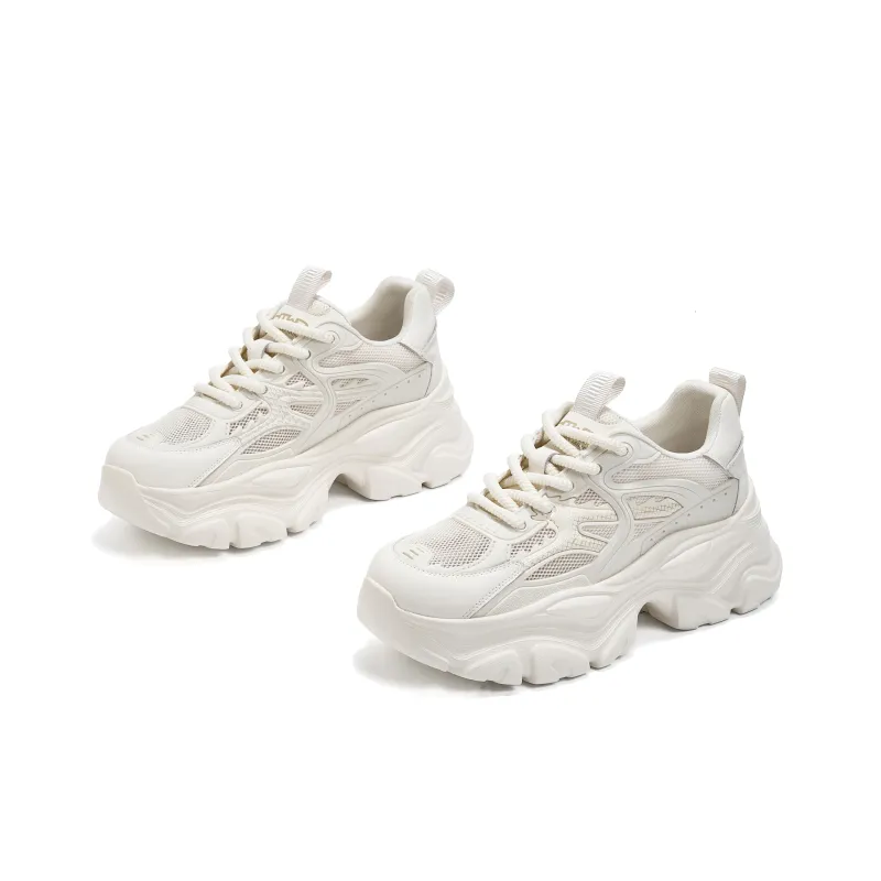 Hotwind Lightweight Breathable Height Increasing Low Top Chunky Sneakers Women's-3