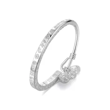 Royal Dragon Mirror 999 Fine Silver Sterling Silver Bracelets Women's