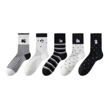 2323 Mid Calf Socks Women's 5 Pack Mixed Color