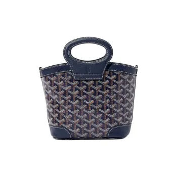 GOYARD Canvas With Cow Leather Canvas Bag, Shoulder Bag, Handbag Mini Women's Marine Blue