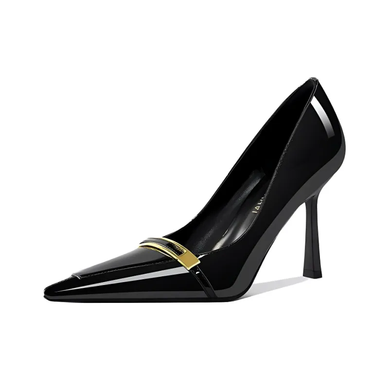 GOSO Slim Heel High Heels Women's Black-0