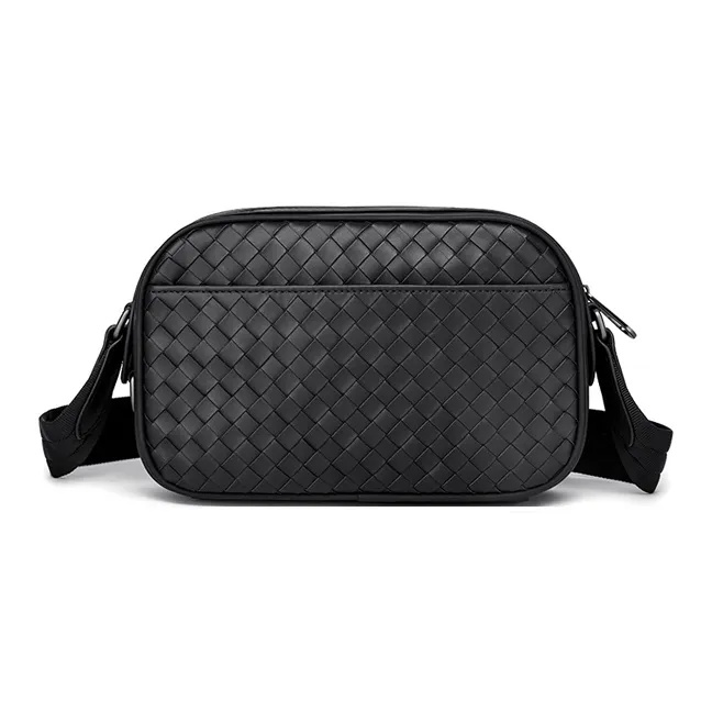 FAIRWHALE Cow Leather Shoulder Bag Crossbody Bag Messenger Bag Regular Unisex Elegant Black-3