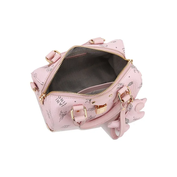 JANITINO PU One Shoulder Handbag Women's Pink-3
