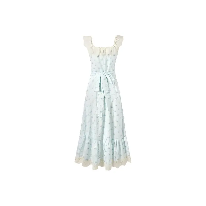POPO.INFO Slip Dresses Women's Blue-1