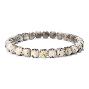 Yulan Wenwan Star Moon Bodhi Seeds Eco 8*7 Old Style Fine Star With White Space Bracelet Unisex