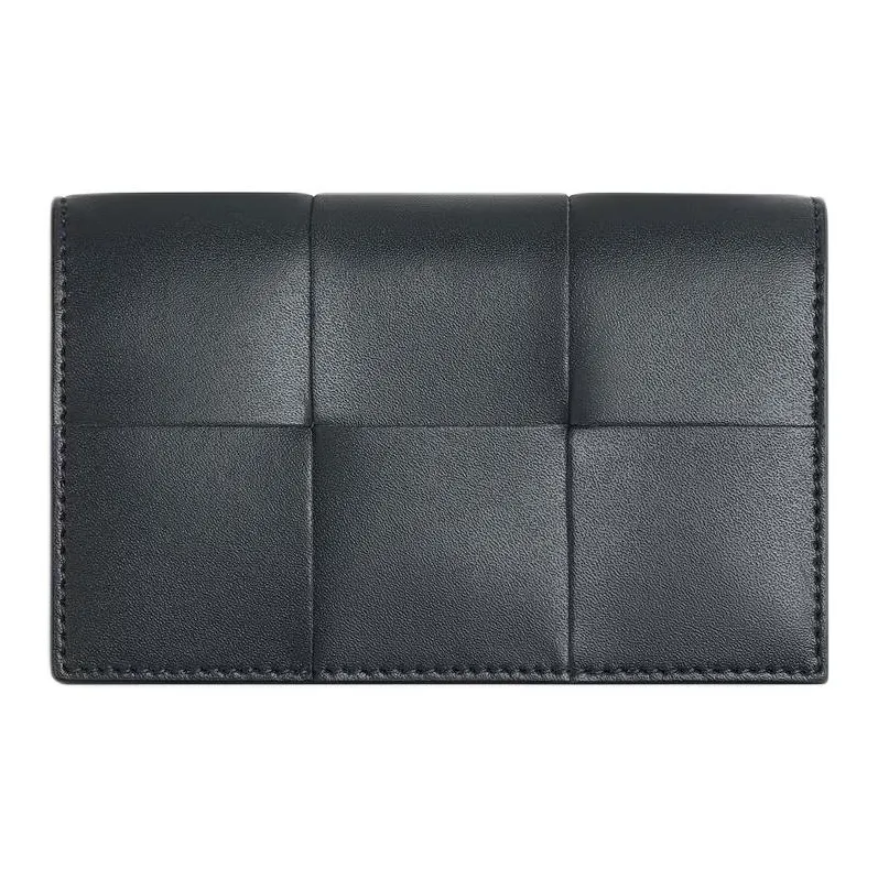 Bottega Veneta Calfskin Card Holder Men's Slate Wood Color-0