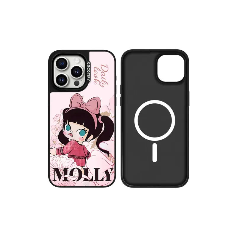 CORBELLATI ABS+PC Material Magnetic Gilded Jasmine Girl Phone Cases Compatible With Apple IPhone 12/13/14/15/16/Pro/Mac-7