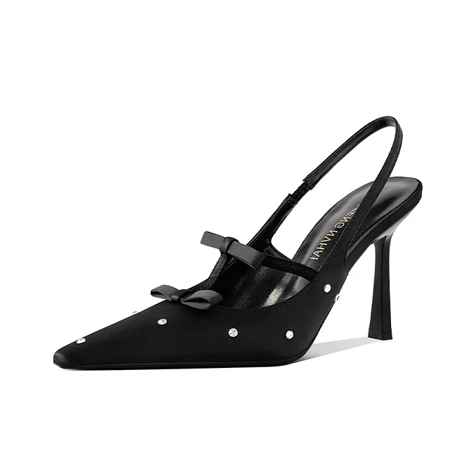 GOSO Slim Heel High Heels 8CM Women's Black-1