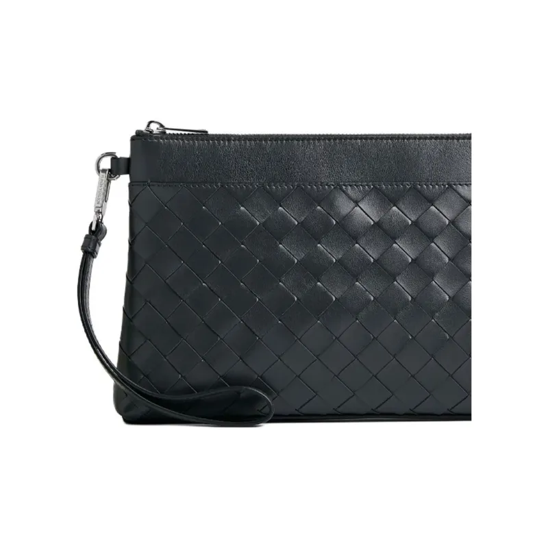 Bottega Veneta Intrecciato Cow Leather Clutch Men's Slate-4