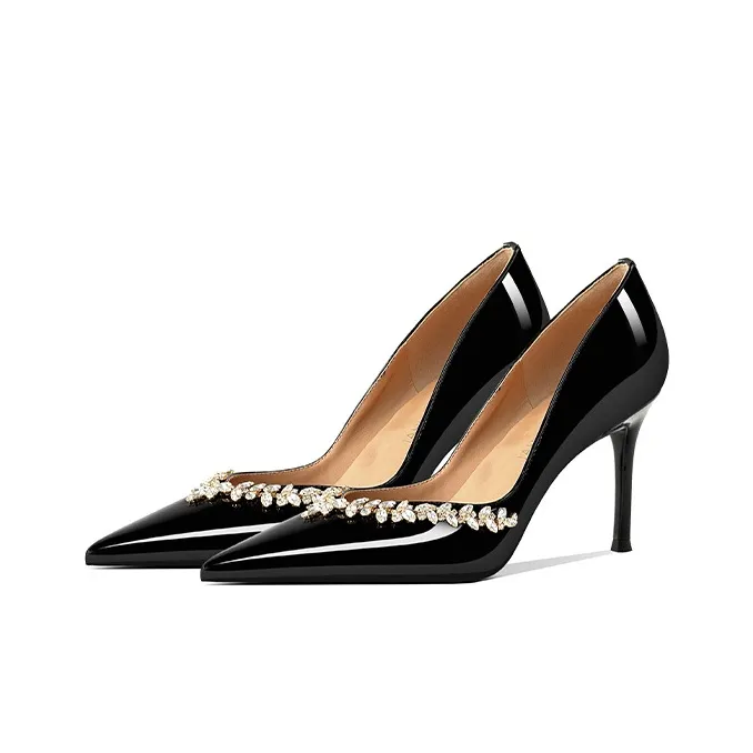 GOSO Slim Heel High Heels Women's Black-1