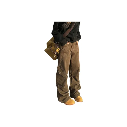 TELENT Casual Pants Unisex Brown Coffee