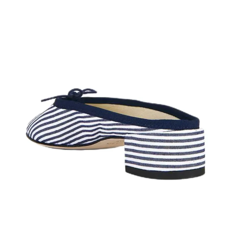 Repetto Camille Closed Toe Slippers 4cm Women's Blue White-3