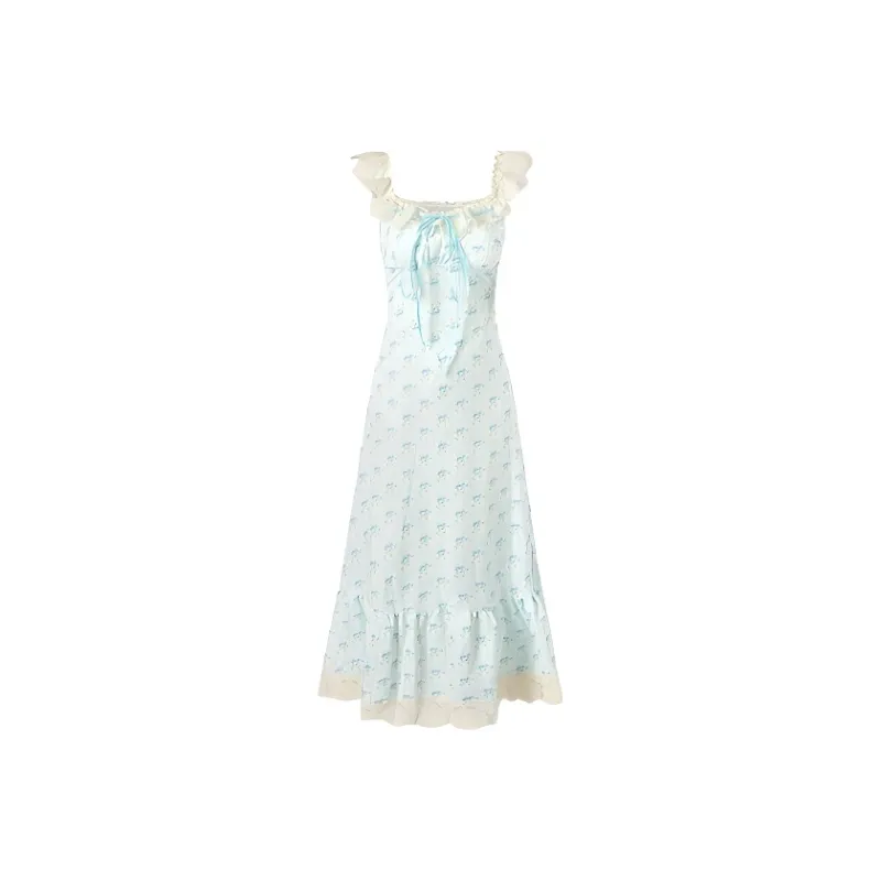 POPO.INFO Slip Dresses Women's Blue-0