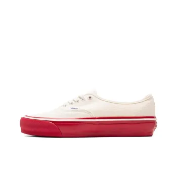 Vans Premium Authentic Anti Slip Wear Resistant Low Top Skateboard Shoes Men's White Red