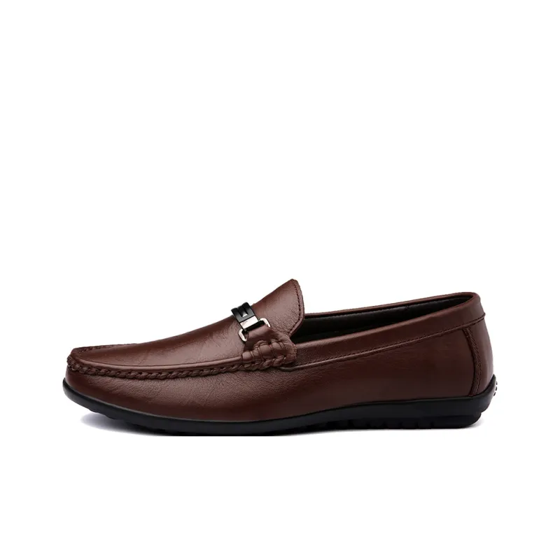 DILIKAN Men's Casual Shoes Men Low Top Black/Brown-5