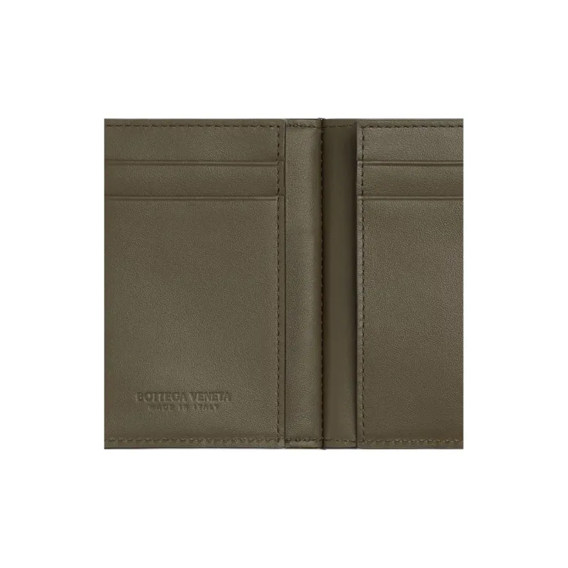 Bottega Veneta Calfskin Card Holder Men's Slate Wood Color-3