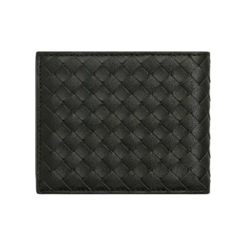 Bottega Veneta Intrecciato Calfskin Wallet Trumpets Men's Dark Green-1