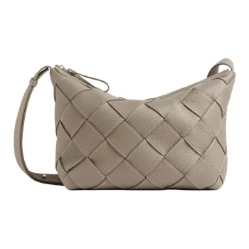 Bottega Veneta Calfskin Hobo Bag Shoulder Bag Men's Limestone Color