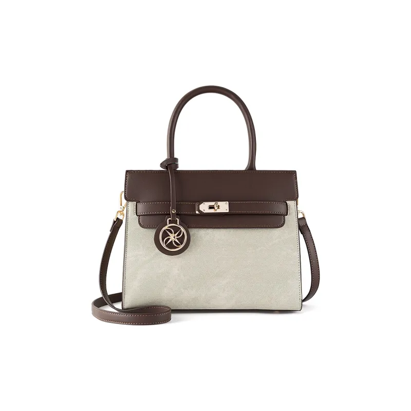 Vigno Synthetic Leather Handbag, One Shoulder, Crossbody Bag Women's Denim Gray-1