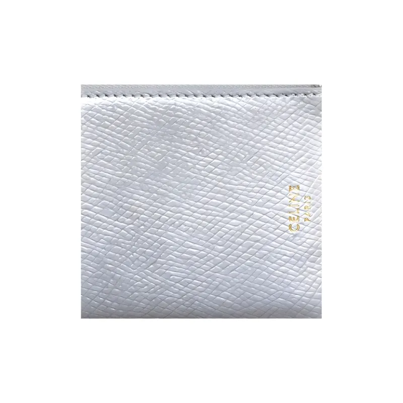 CELINE Cow Leather Card Holder Men's Silver-3
